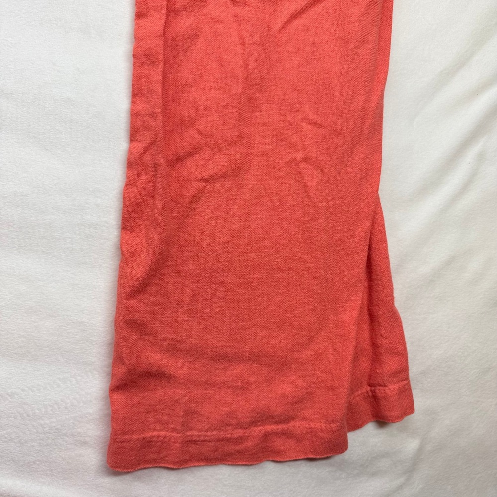 Roxy Oceanside Coral Pink Linen Blend Wide Leg Drawstring Beach Pants Womens M - Picture 3 of 16